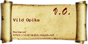 Vild Opika névjegykártya